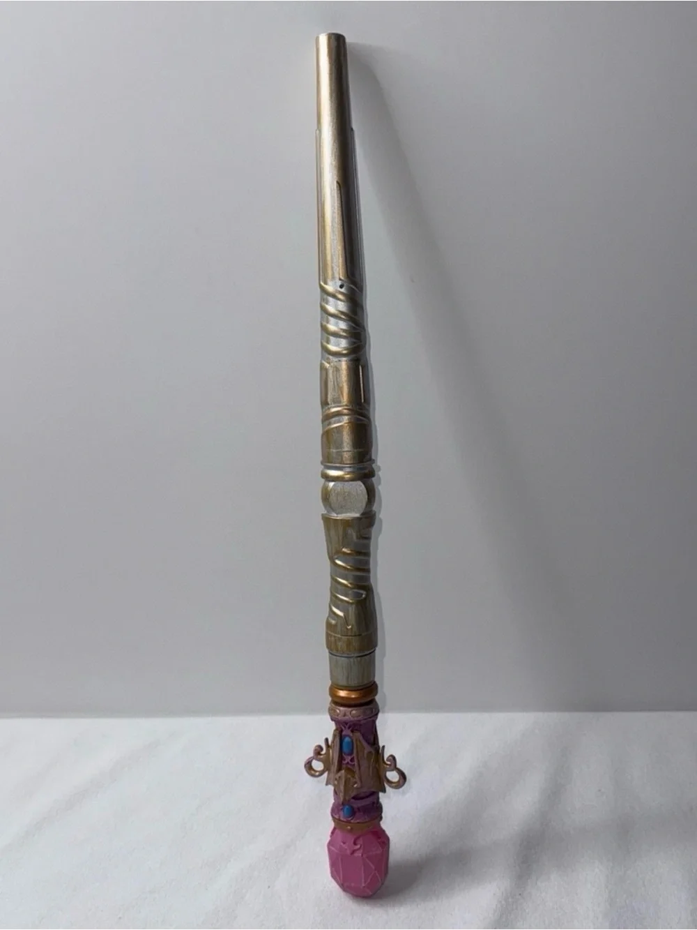 Ornate Decorative Wand with Pink Gem Accent